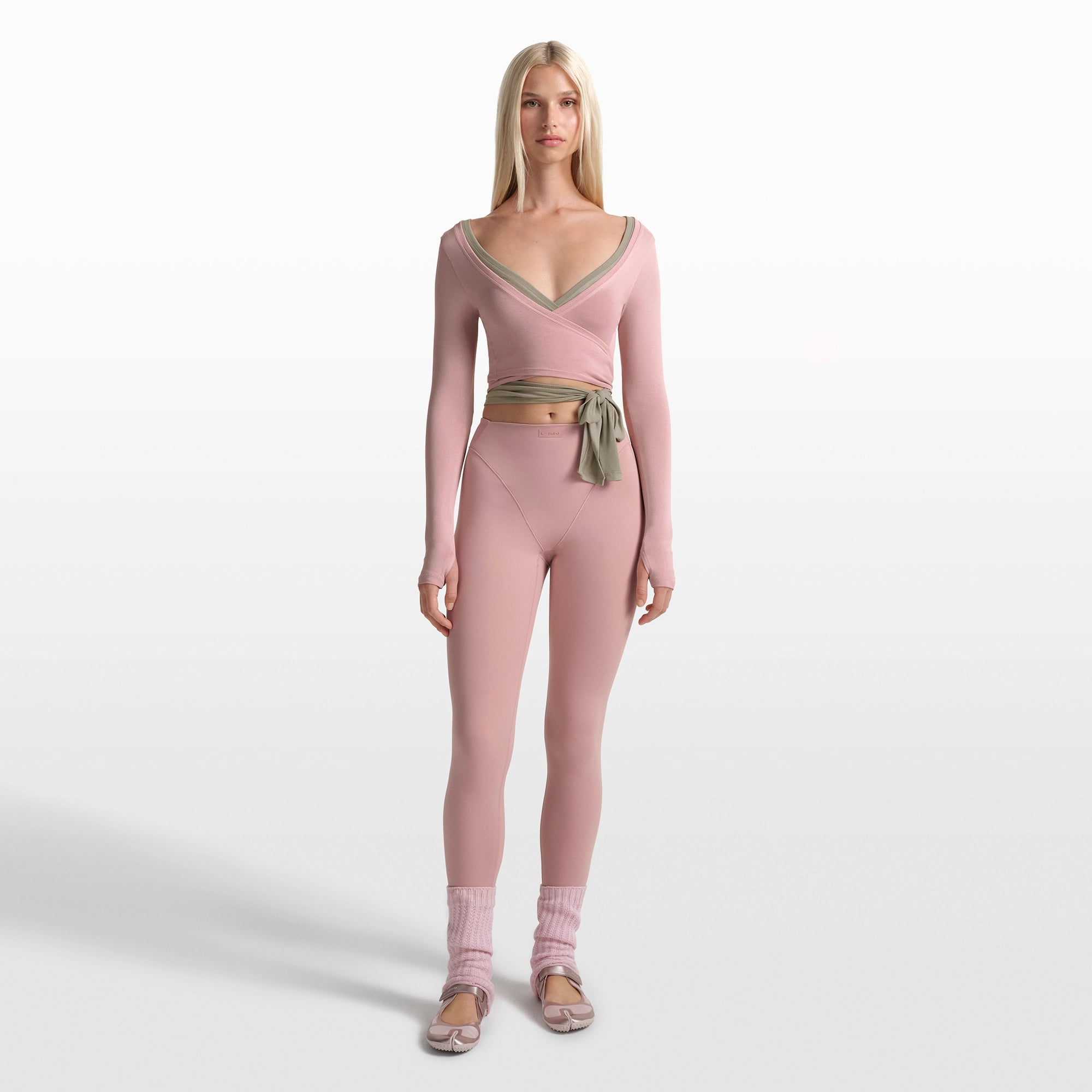 Wrap Long Sleeve Cropped Top