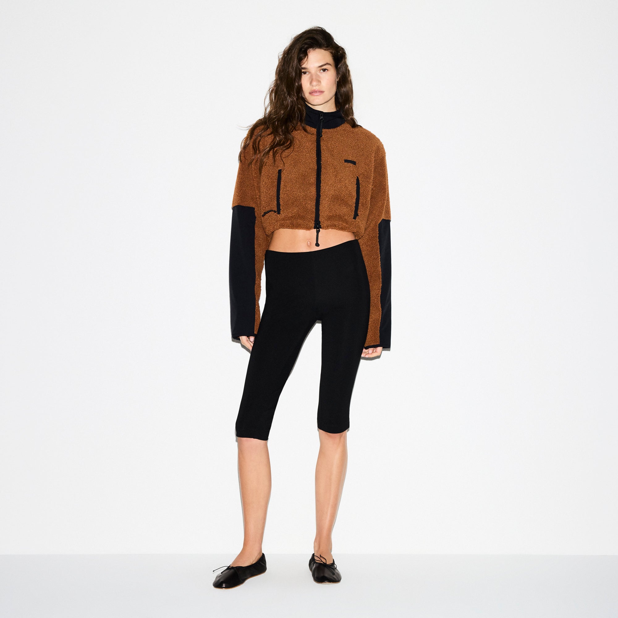 Funnel Neck Cropped Jacket