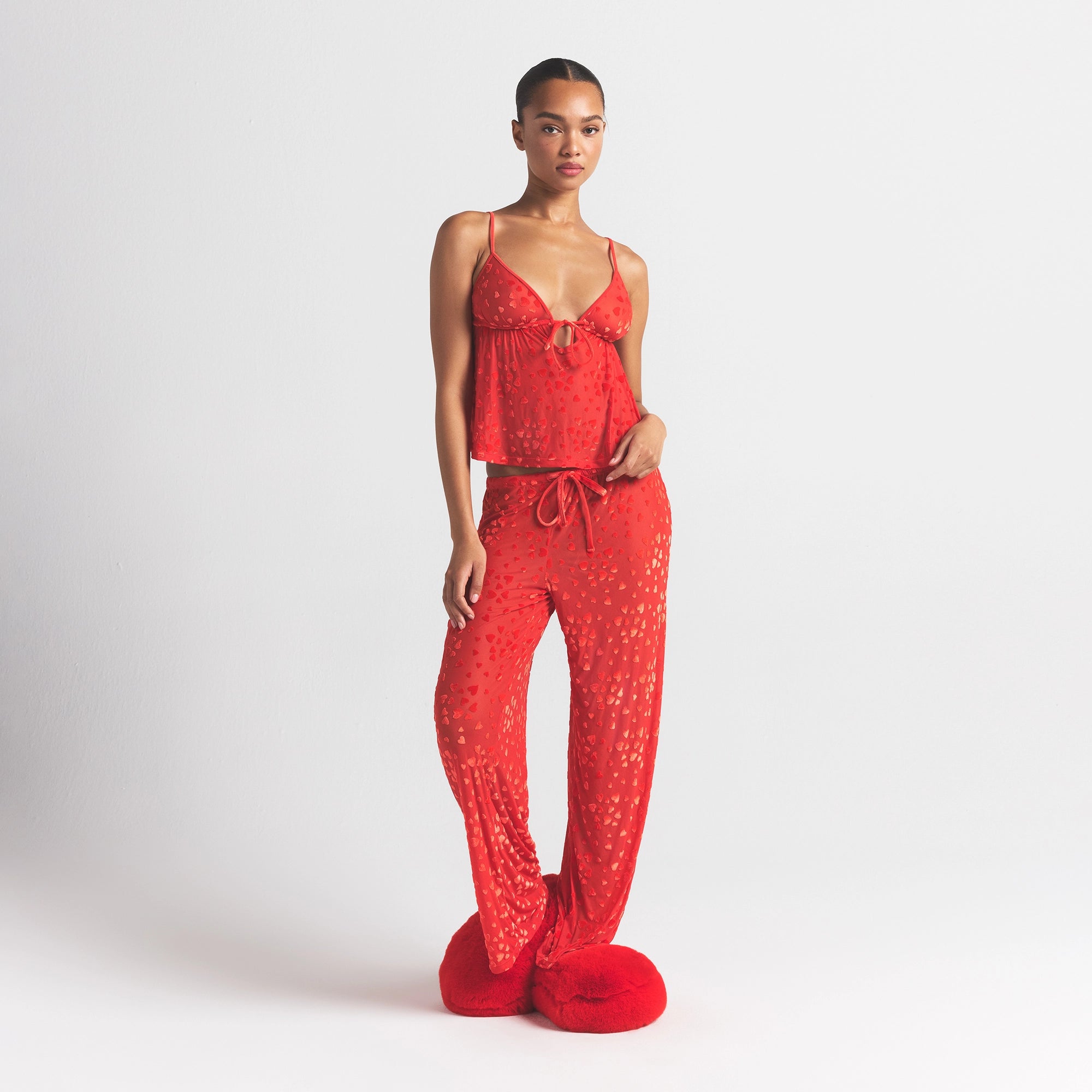 Sheer Velvet Cami And Pant Set